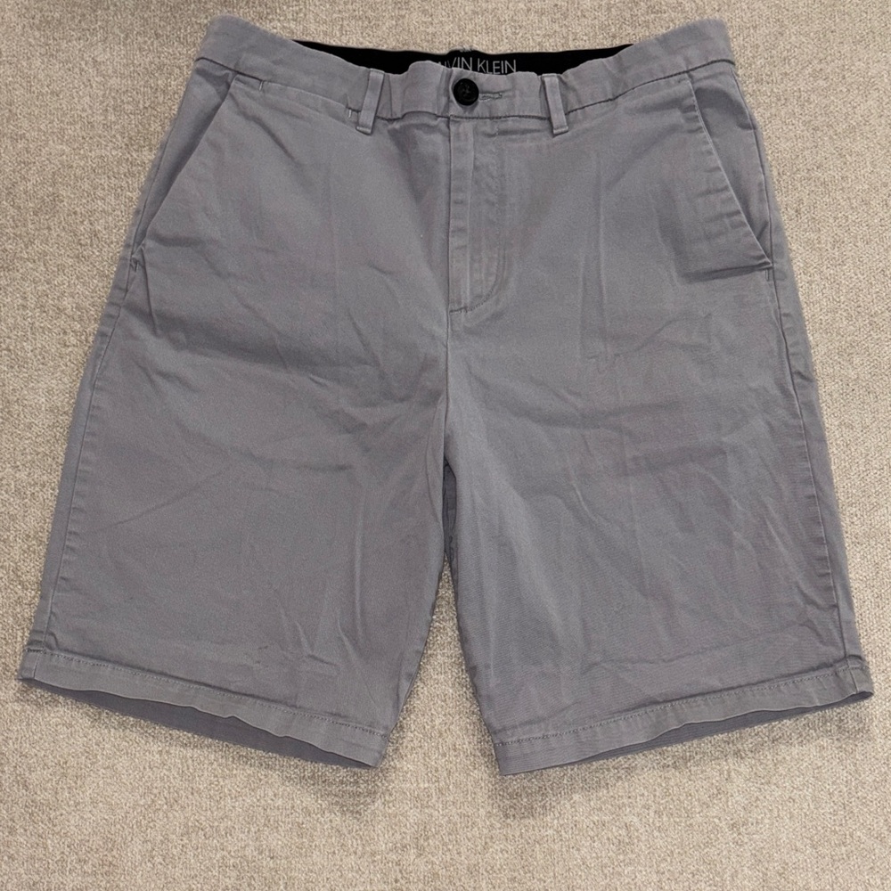 Calvin Klein Men's Charcoal Flat Front Shorts